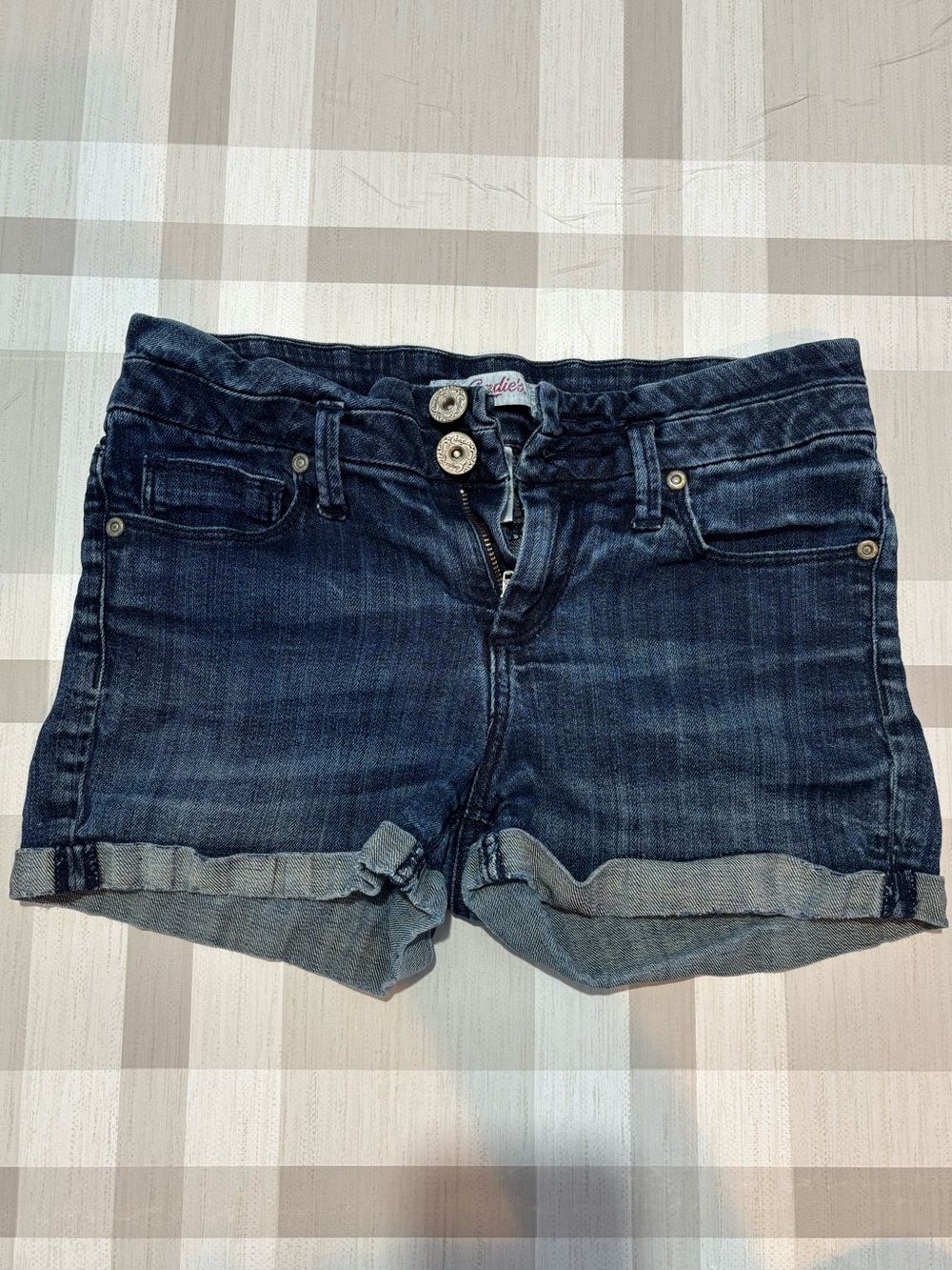 Candie's Dark Blue Rolled-Hem Denim Shorts